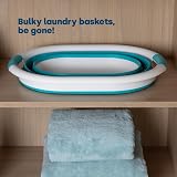 LIVIVO 17L Collapsible Laundry Basket with Handles Turquoise view 3