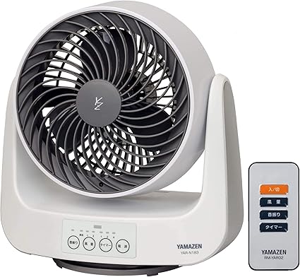 Amazon 山善 18cm首振りサーキュレーター 静音モード搭載 リモコン 風量3段階 タイマー付 ホワイトグレー タッチスイッチ式 Yar N184 Wh 山善 Yamazen ホーム キッチン