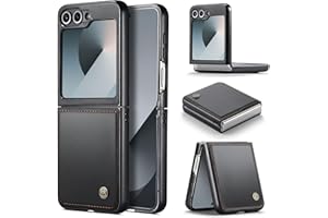 Phernykas for Samsung Galaxy Z Flip 6 Case, PU Leather and Hard PC Shell Ultra Thin Slim Rugged Protective Anti-Fingerprint P