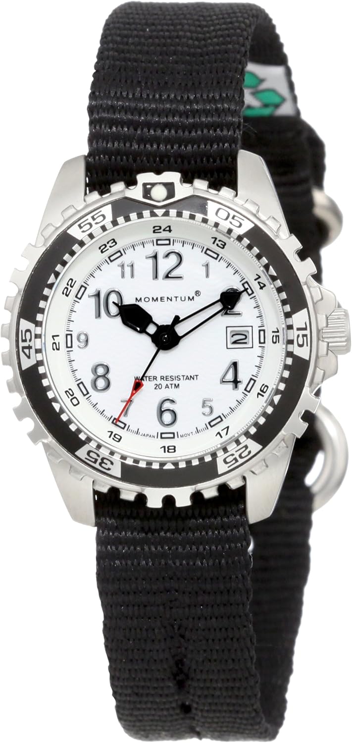 Momentum Women's 1MDV01W8B M1 White Dial Black RePly