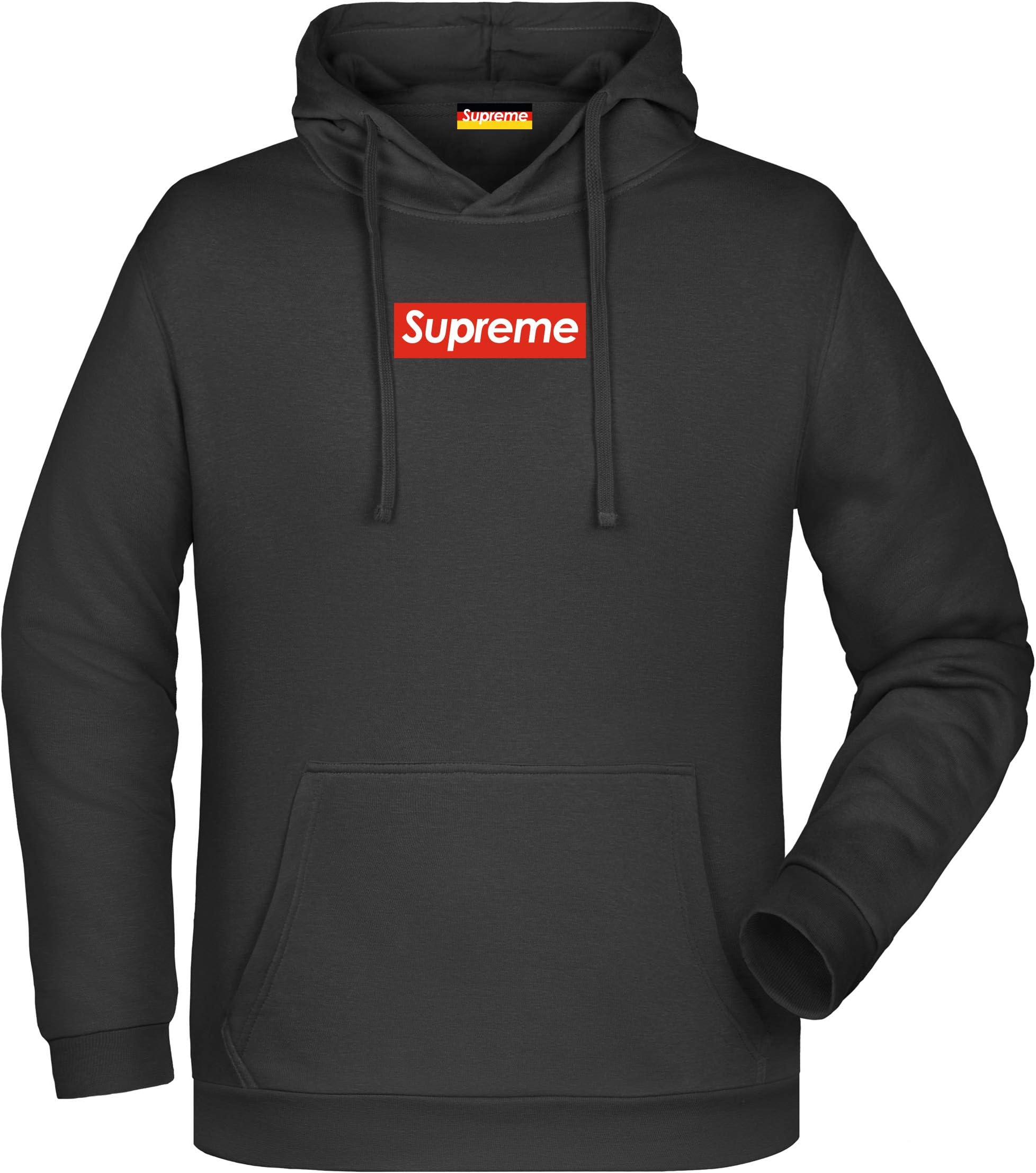 Supreme Germany Hoodie Schwarz Logo Klein Rot/Weiss