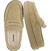 CUSHIONAIRE Ollie Cozy Genuine Suede Clogs for Women, Comfortable Slip-On Mule Loafers with Faux Fur Lining, Memory Foam Cushioning and Durable Rubber Sole