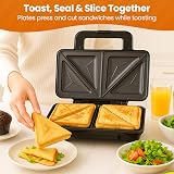 Innoteck Deep Fill 2 Slice Sandwich Toaster 900W Ceramic Plates Black Chrome view 6