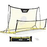 SKLZ Quickster Soccer Trainer - Dual-Sided Rebounder for Solo Passing, Receiving, Trapping Practice - Large & Small Rebound Net - Weather Resistant - Adjustable Frame, Metal Stakes & Carry Bag