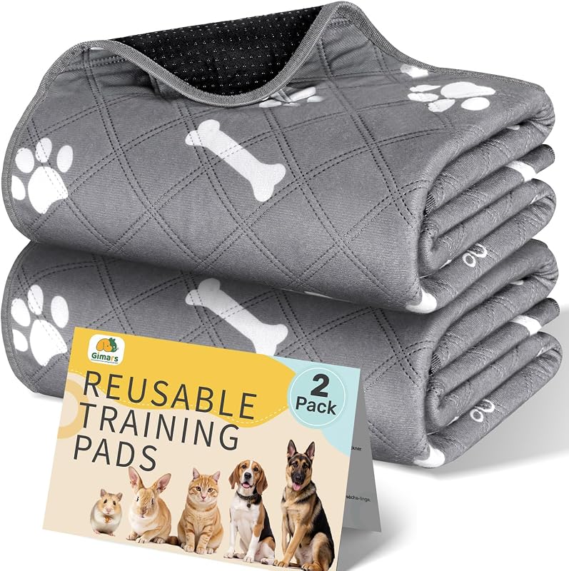 2 Pezzi 【60×50 cm】Tappetini Lavabili per Cani, Tappetino per Addestramento Riutilizzabile, Assorbente, Antiscivolo e A Prova di Perdite, Ideale per Gatti, Cani, Conigli e Porcellini d'India