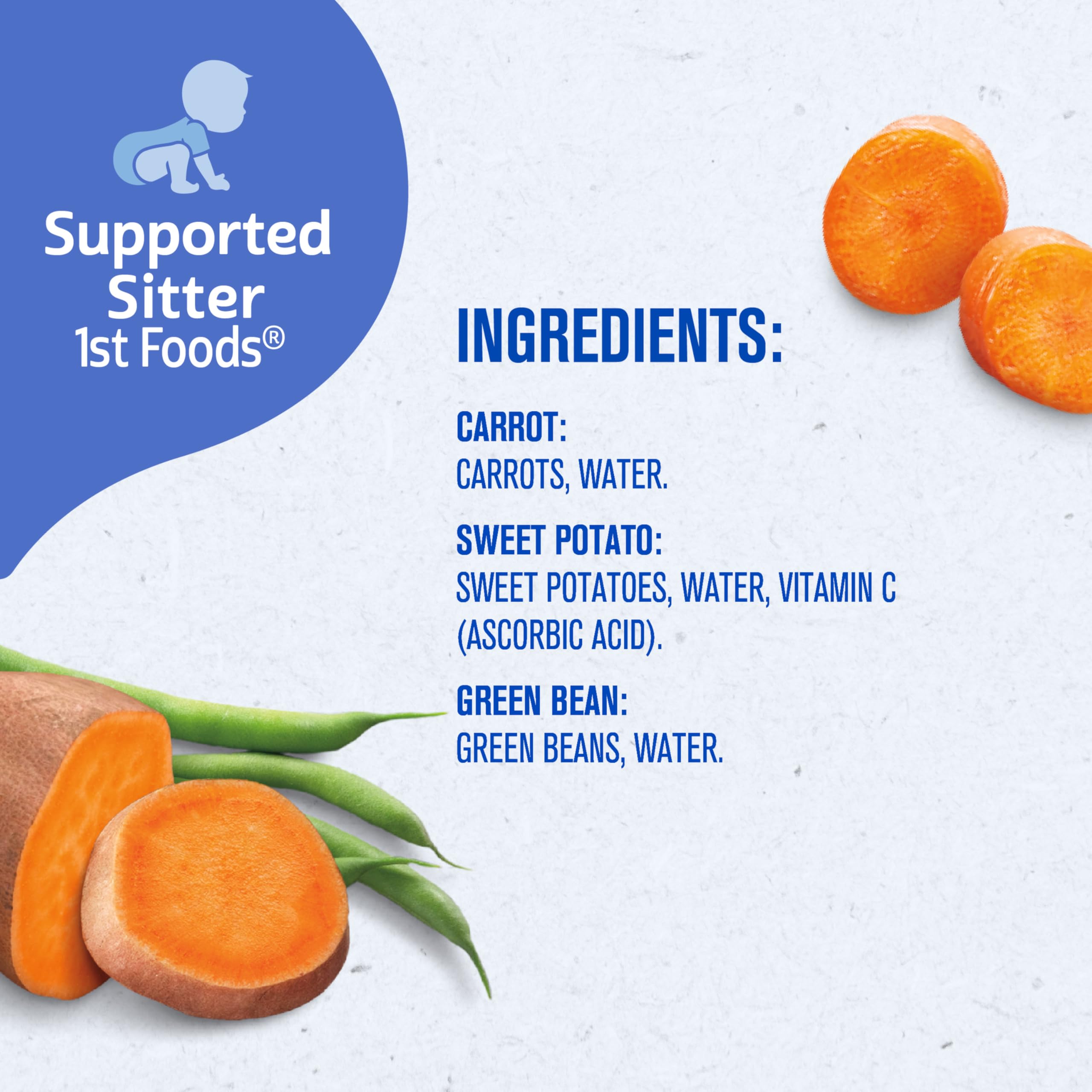 Gerber Stage 1 Baby Food, Veggie Variety Pack Puree Tubs, Baby Puree, 2PK