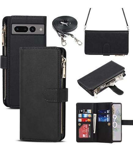 Asuwish Funda Tipo Cartera Compatible Con Google Pixel 7 Pro 5G Y Protector De Pantalla De