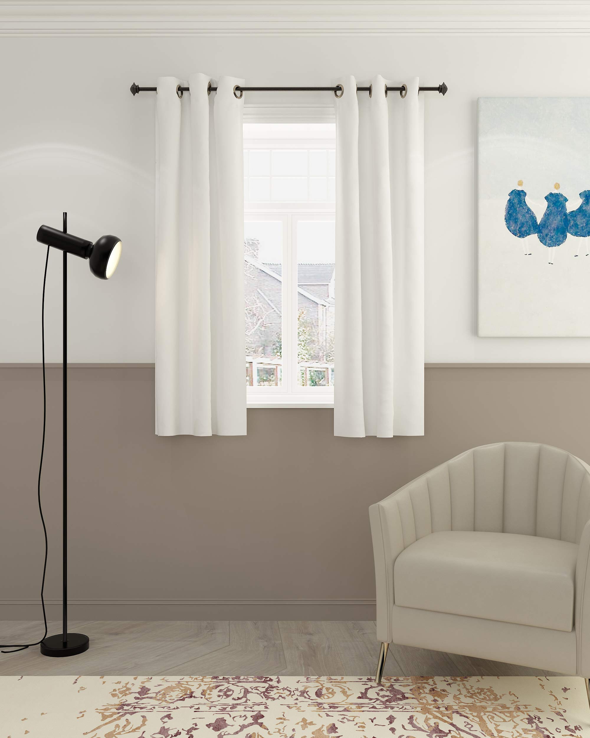 Furinno Collins Curtain 42x63 in. 2 Panels, White