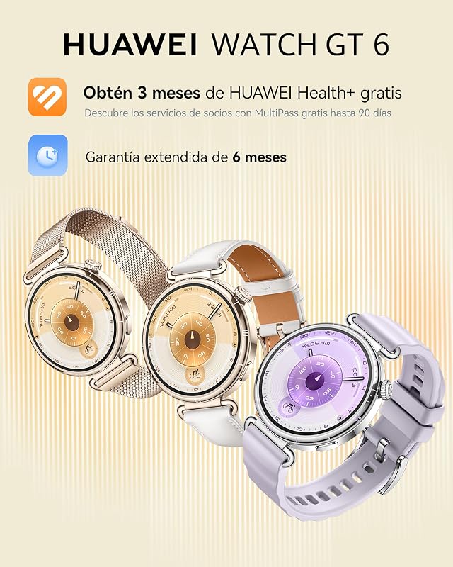 Relógio inteligente GPS Watch GT 6 de 46mm, ecrã tátil AMOLED de 1,47'', até 21 dias de autonomia, ciclismo, 100+ modos desportivos, compatível com iOS Android, NFC, monitorização de saúde, preto