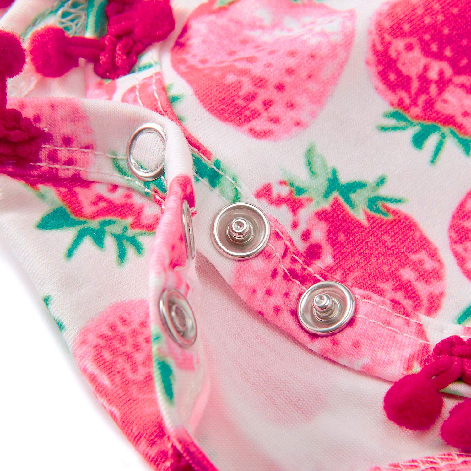 RAISEVERN Fruit Print Säugling Mädchen Outfit sicher Stoff Strampler rosa Kirsche Erdbeere ptinted Overall 6-12 Monate