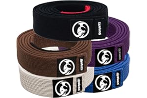 KOMBAT USA Jiu-Jitsu BJJ Premium Belts–Pro Grade Belt with Sleeve Bar for Ranking Stripes, Durable|IBJJF Competition Approved