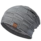 BASSDASH Winter Slouchy Beanies Thick Fleece Lined Skull Cap for Men Women Warm Knitting Hat