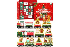 DOVIDEN Toddler Advent Calendar 2025-24 Days Magnetic Wooden Animal Train Set Christmas Advent Calendar 2025 for Kids, Countdown Calendar Gifts Montessori Train Stocking Stuffer for Toddlers, Boys and Girls