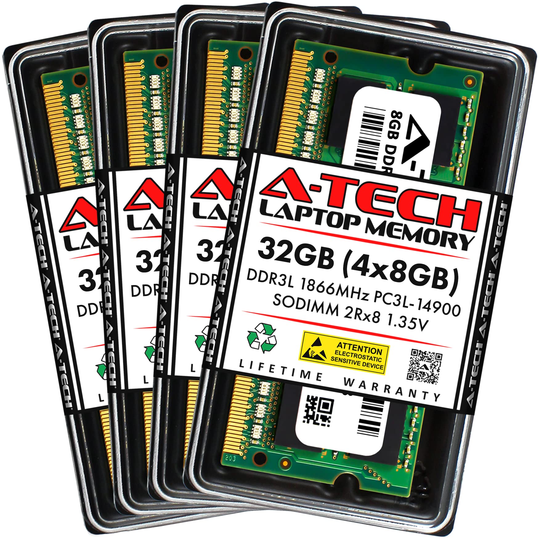 A-Tech 32GB Kit (4x8GB) DDR3/DDR3L 1866MHz