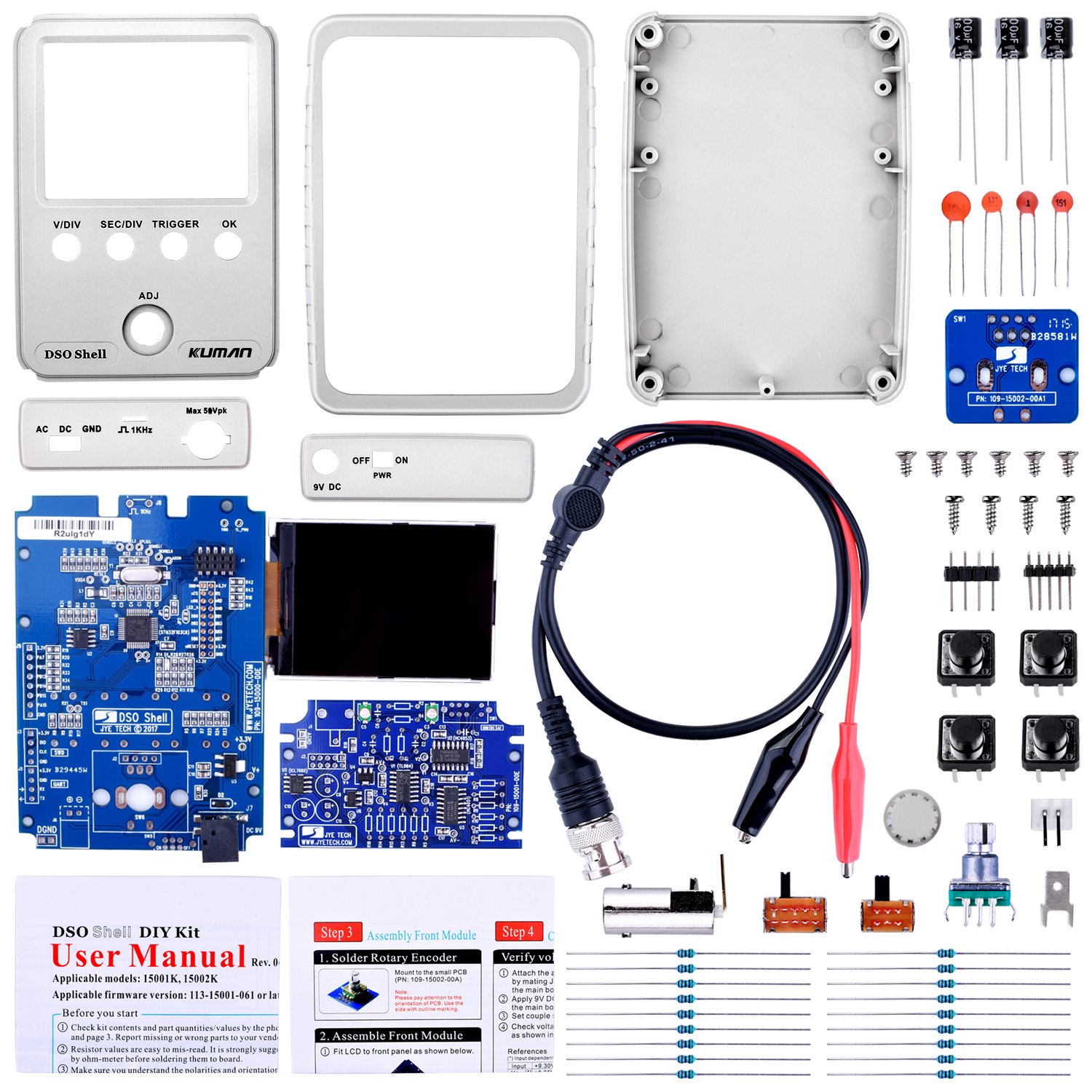 Kuman DSO Shell Osciloscopio DIY Kit with Open Source  Pulgadas de