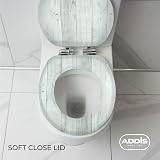 Addis Soft Close Oval Toilet Seat Grey Wood Effect Quick Release Easy Clean view 3