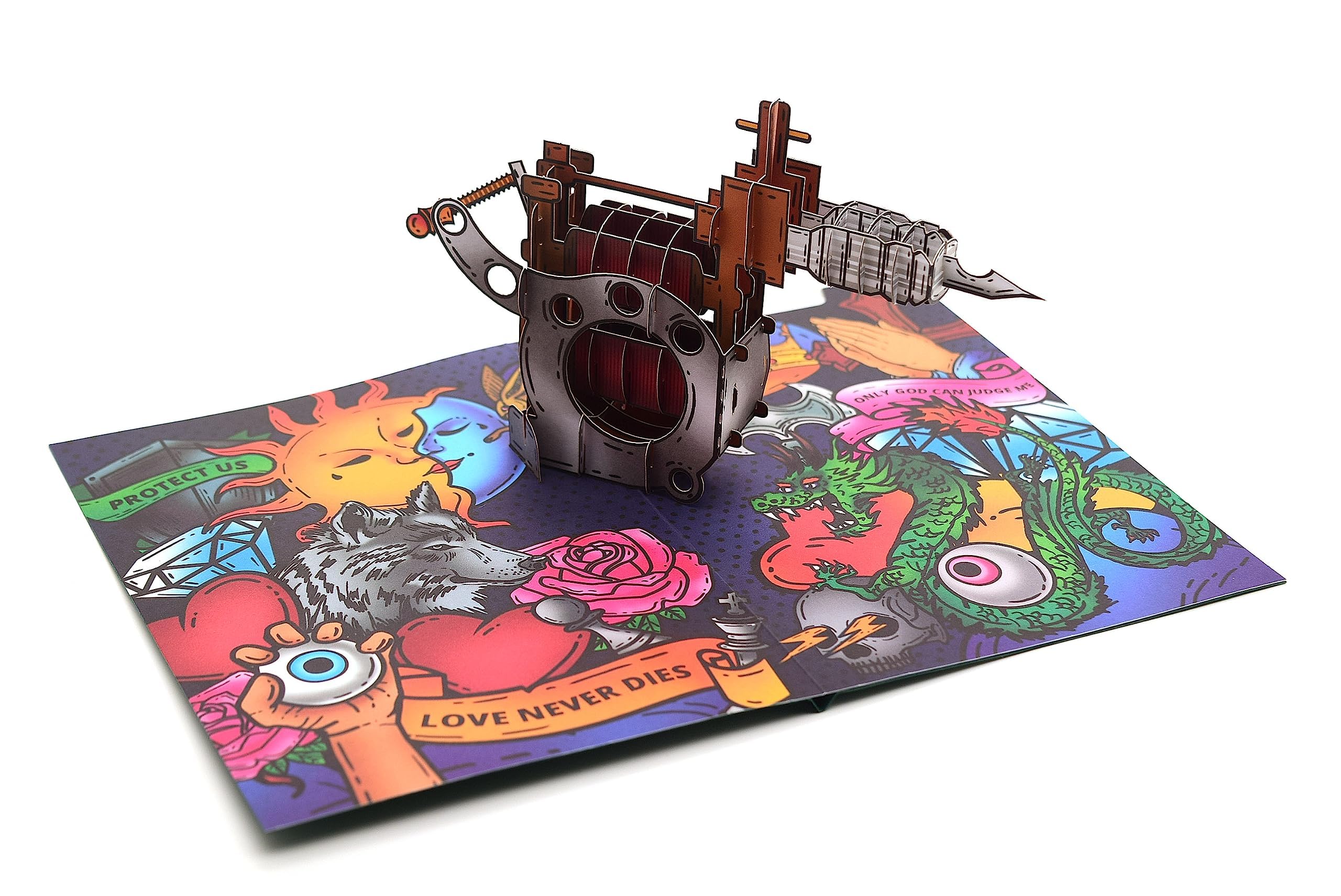 Tattoo Fans 3D Pop UP Card Unusual Voucher Money Gift For A Tattoo Birthday Anniversary