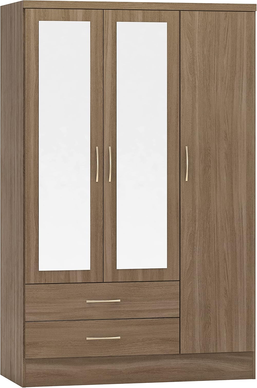 Seconique Nevada 3 Door 2 Drawer Wardrobe Rustic Oak Effect 116x52x182.5cm
