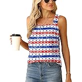 QUEZHU Blouse Tank Tops for Women Casual Summer Square Neck Chiffon Blouse Loose Flowy Sleeveless Tunic Shirts