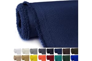 GeeComfy Waterproof Canvas Fabric by The Yard 58" W 600D Upholstery Polyester Material Indoor Outdoor Water Resistant Fabric for Chair Cushion Furniture Cover Sewing DIY Cloth, 1 Yard Navy Blue