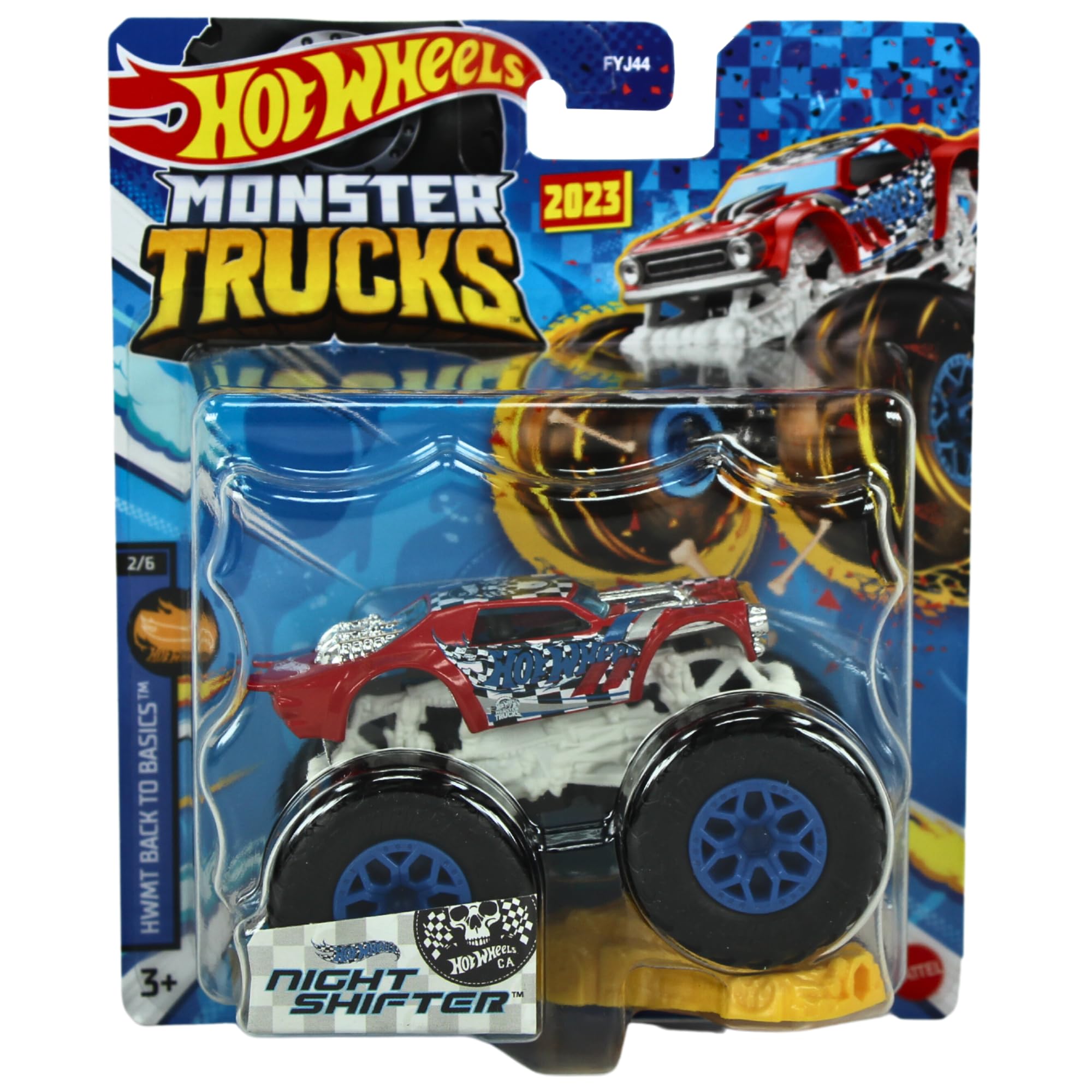 Hot Wheels Monster Trucks 2023 1:64 Scale Back to Basics 2/6 Night Shifter
