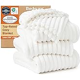 Bedsure GentleSoft Large Fleece Blanket for Bed - Cozy Soft Throw Blankets for Women, Cute Large Throws for Girls, Off White, 120x120 Inches