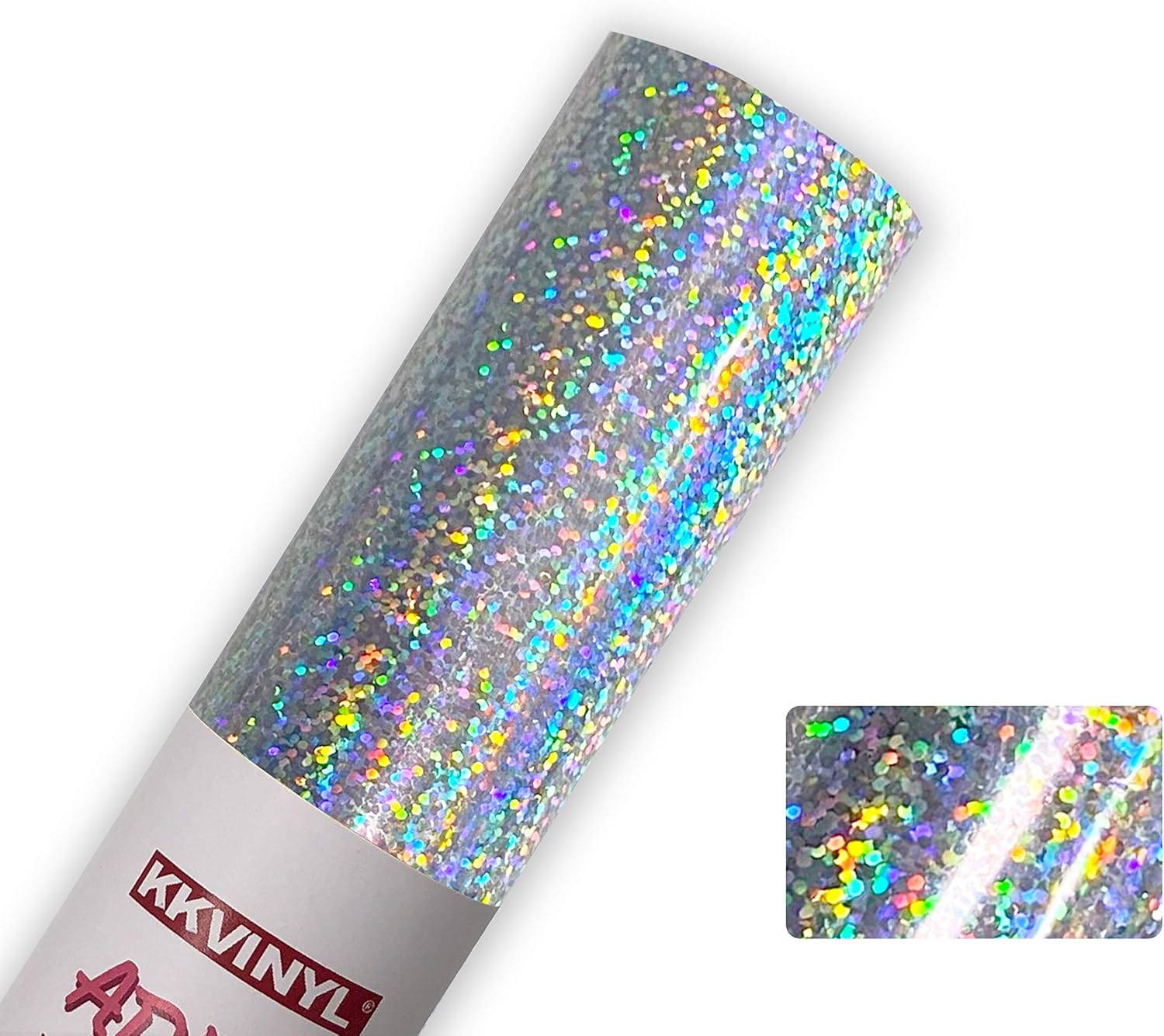KKVINYL Holographic Sparkle Glitter Permanent Adhesive