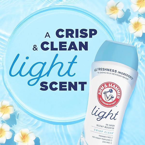 ARM & HAMMER LIGHT IN-WASH SCENT BOOSTER, LAUNDRY SCENT BOOSTER CRISP CLEAN SCENT, 24 OZ