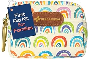 KEEP>GOING KeepGoing Small Travel First Aid Kit Kids – 60 Pc. Mini First Aid Kit for Purse, Diaper Bag, & Backpack with Latex-Free Bandages – 4 Oz., & 4.5 x 3.5 x 2 in, TSA-Approved