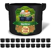 Gardzen 20-Pack 7 Gallon Grow Bags, Aeration Fabric Pots with Handles, Heavy Duty Plant Bags for Plants