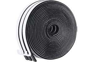 KAPOOSY Weather Stripping Door Seal, 1/4 Inch W X 1/8 Inch T Adhesive Foam Tape, Window Door Draught Excluder Air Conditioner Gasket Foam Tape, Total Length 50 Feet (16.5ft x 3 Rolls)