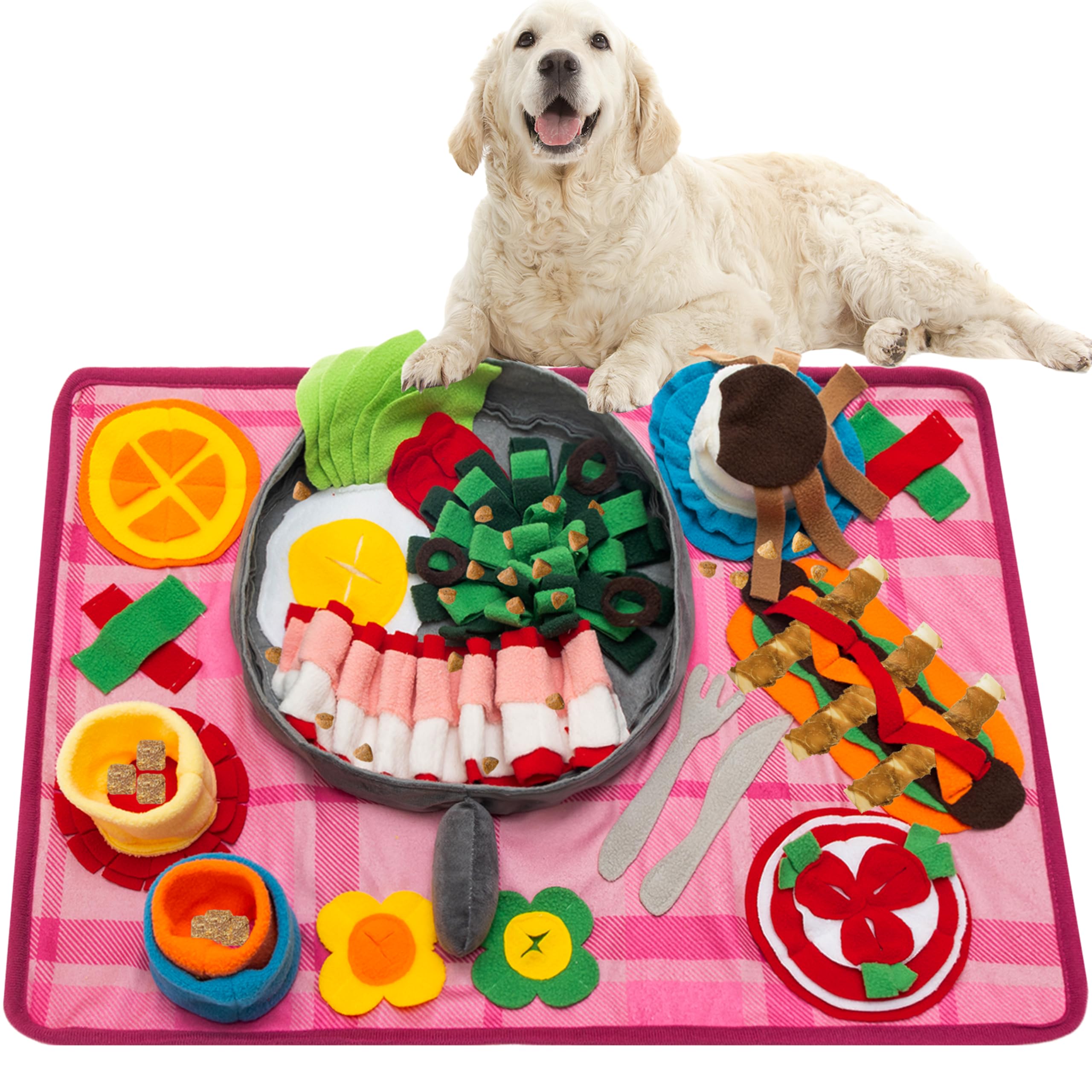 Photo 1 of *NO STARPS* TUKOAW Snuffle Mat for Dogs, Interactive Slow Feeding Mat Toy for Small & Medium Dog, Puppy, Cat, Rabbit, Washable Encourages Foraging Exploration Pet Sniffing Mat Indoor