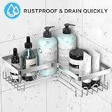 KEGII Corner Shower Caddy Stainless Steel no drill Adhesive Shower Storage Rack view 4