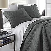 Southshore Fine Living, Inc. Summer Bedspreads, Queen Size Set, Full/Queen Quilt Bedspread with 2 Matching Pillow Shams, Soft Microfiber Lightweight Quilts Coverlet, Easy Care, Slate Grey
