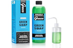 Emalla GRECE Green Soap Tattoo Cleaner Kit, 16.9oz Green Soap Tattoo and 8oz Squeeze Bottle Ultra-Concentrate Green Soap with