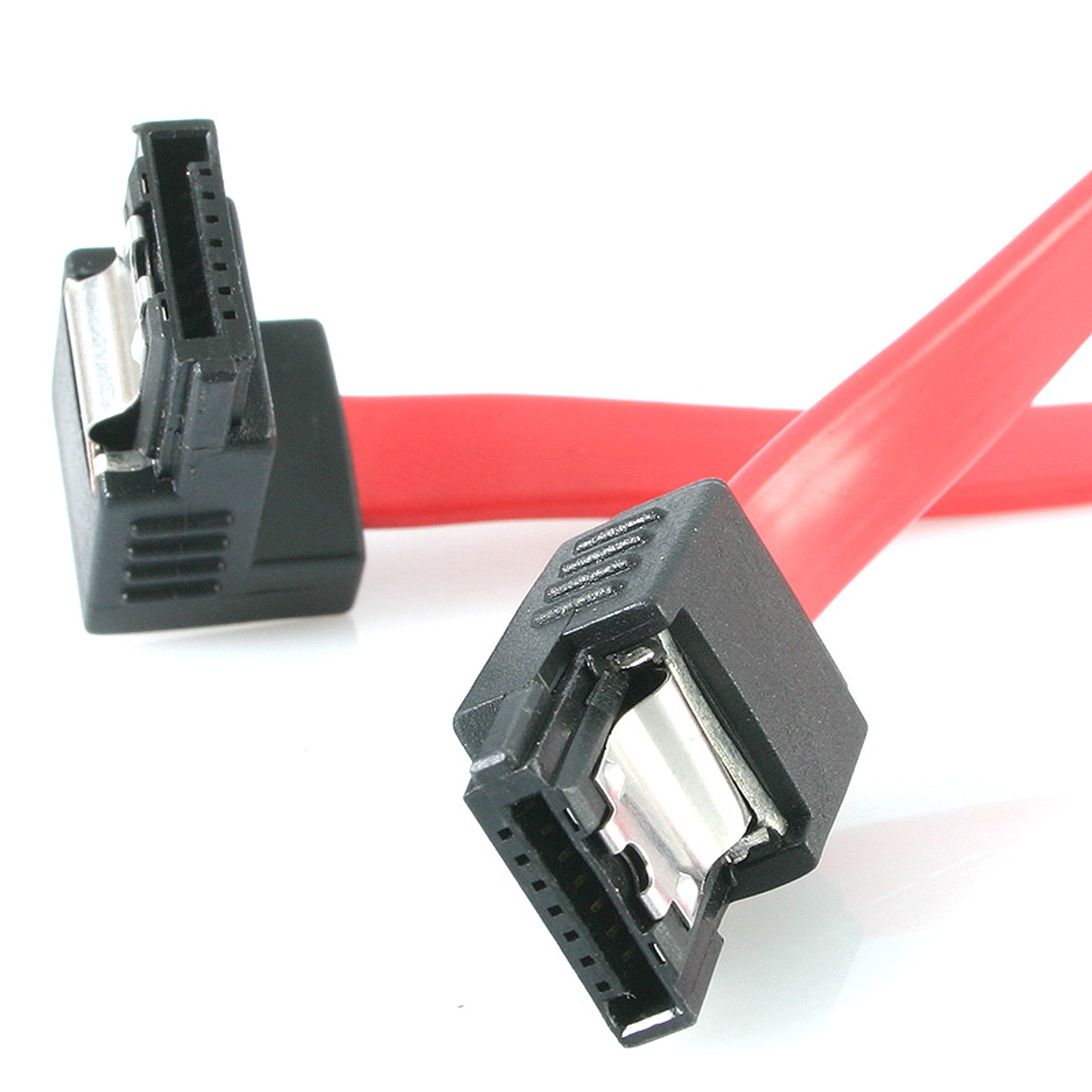 StarTech.com 12in Latching SATA to Right Angle SATA Serial ATA Cable (LSATA12RA1),Red