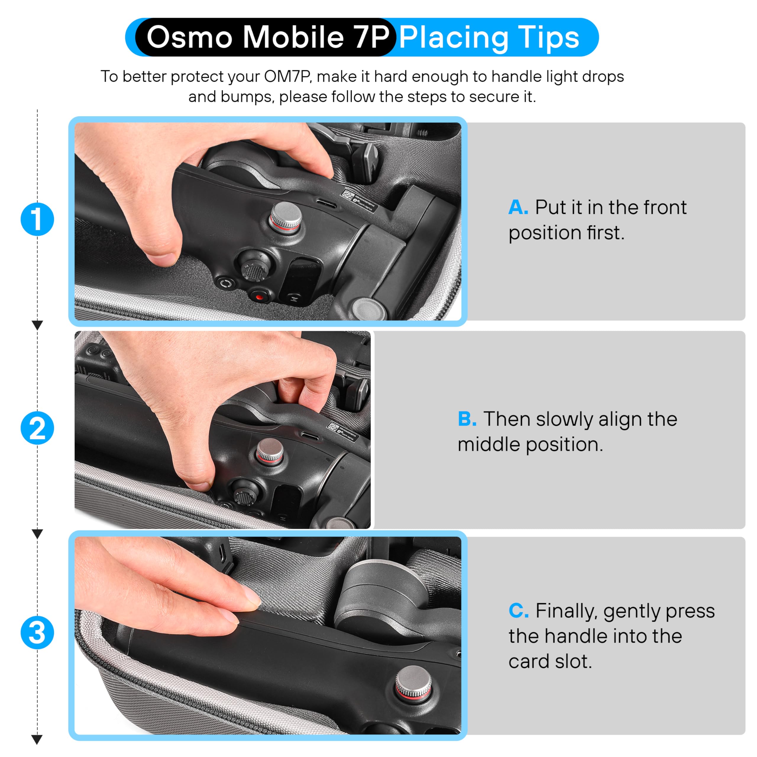 STARTRC PHOTO Osmo Mobile 7P Case,Portable PU Shoulder Bag for Dji OM 7 Pro/7 OM8 Gimbal Stabilizer Travel Case for DJI Osmo Mobile 7/7P Accessories