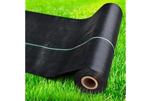 Sunifier Garden Weed Barrier Fabric, Heavy Duty Landsacpe Fabric, Ground Cover Weed Blocker Cloth, Landscaping Fabric for Garden, Vegetable Beds, Path Way (2.6FTX100FT)
