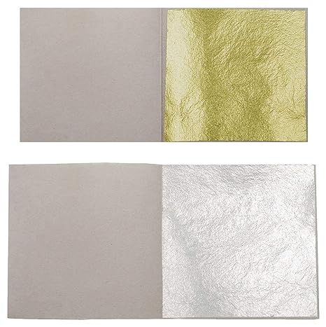 10 Blatt Echtes Blattgold 23,75 Karat 3,8 x 3,8 cm Echtgold Speisen Essbar + 10 Blatt Echt Blattsilber 5 x 5 cm