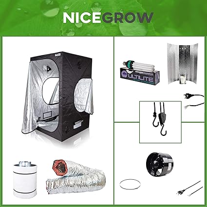 Set - Nice Price - Komplettset 125W Growzelt ESL Blüte inkl. Abluft Grow
