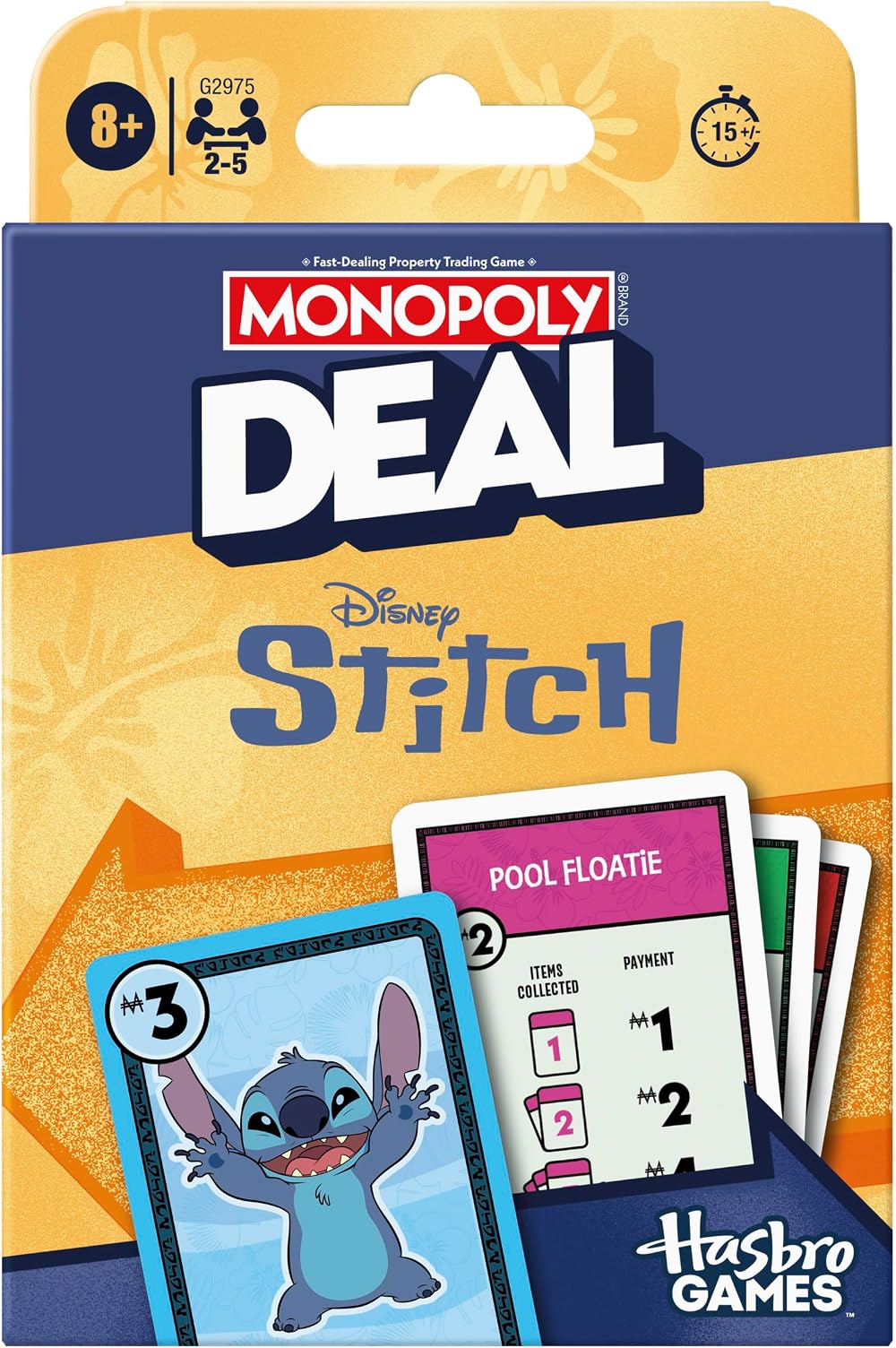 Monopoly Deal Disney Stitch Edition Card Game English Version Brand Monopoly