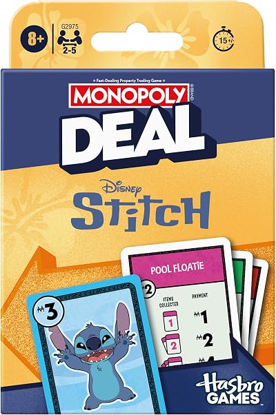 Monopoly Deal Disney Stitch Edition Card Game English Version Brand Monopoly