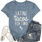 Eating Tacos for Two Maternity Shirt Cute Mama Graphic Tees Funny Mom Shirts Pregnancy Announcement Short Sleeve Tops