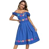 Women's Mexican Dress Embroidered Causal Lace Party Dress