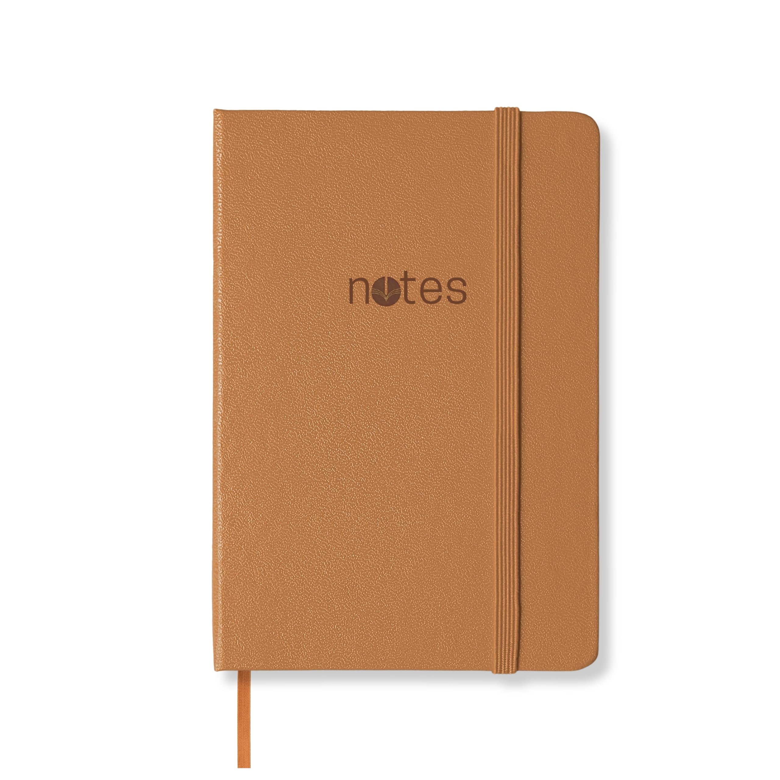 Creavvee® A5 Soft Touch Notebook 160 pages hardcover Lined paper, Elastic Closure & Ribbon Page Marker Beige