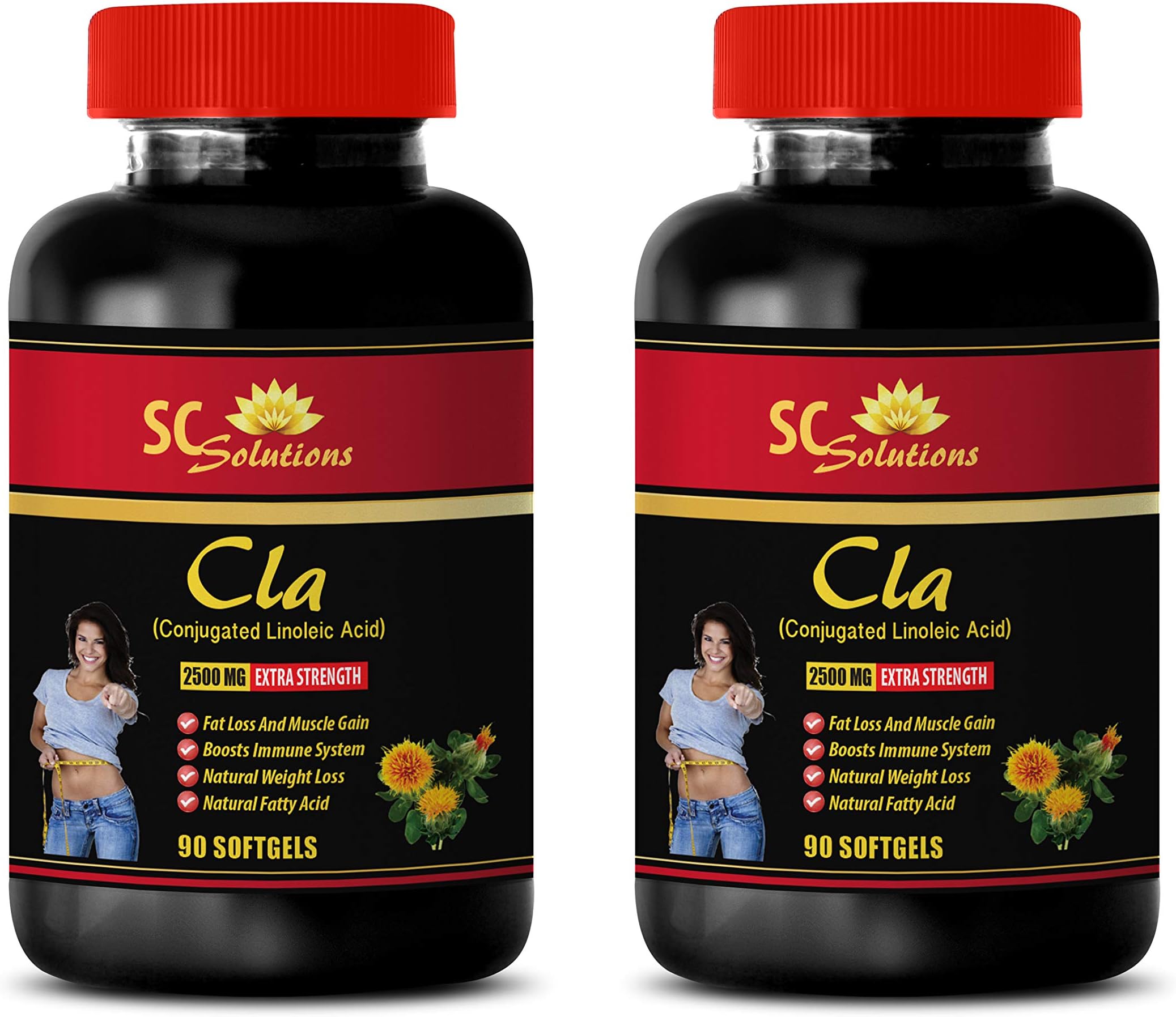Fat Burner Supplements for Men - CLA 2500MG - Extra Strength - cla Bulk Supplements - 2 Bottles (180 Softgels)