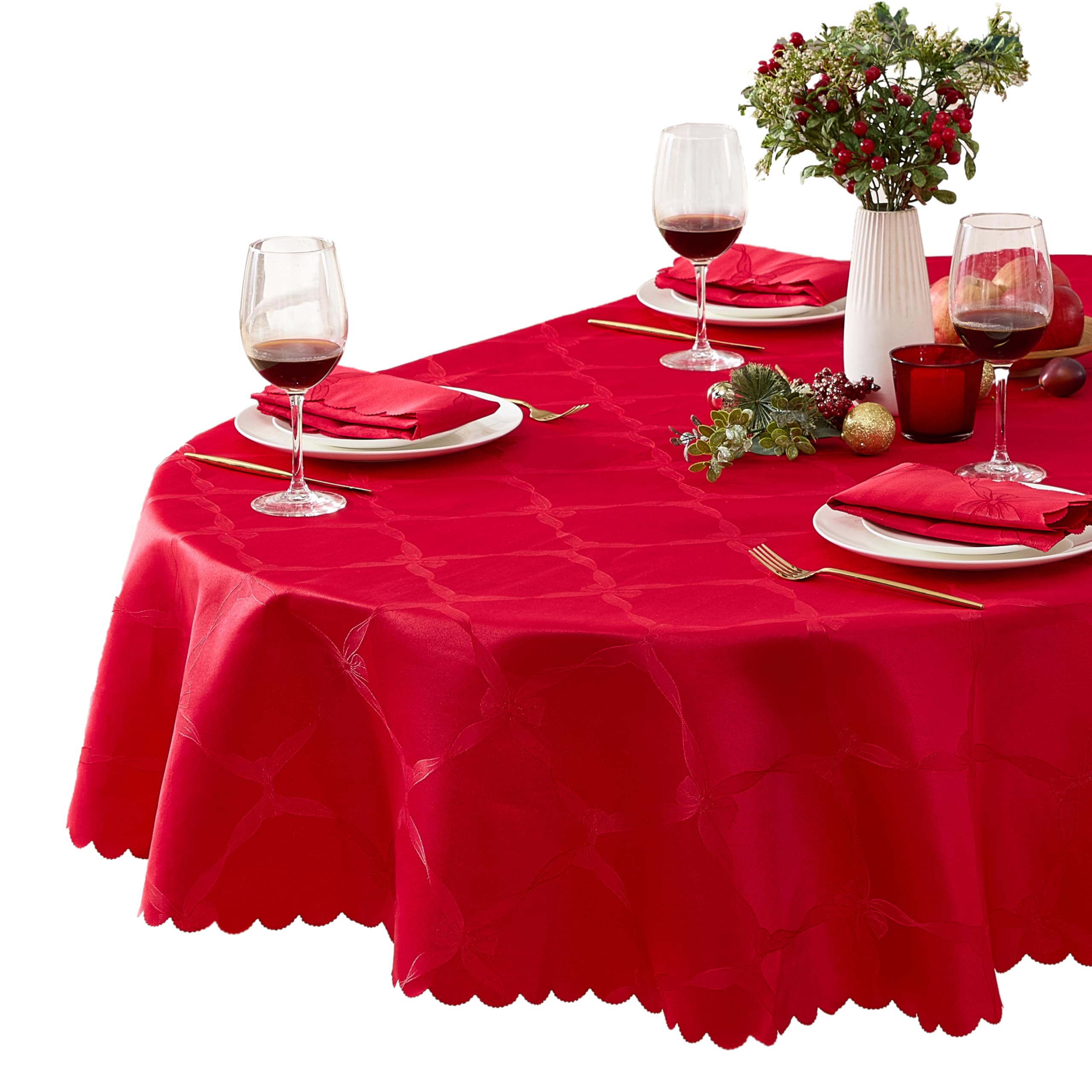 Newbridge Oval Tablecloth, 60 x 102 Inch, Ribbons