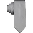 Calvin Klein Men's Silver Spun Solid Necktie (Standard and Extra Long Sizes)