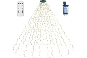 Aneeway 400 LED Christmas Tree Lights, 6.6FT x 16 String, Warm White, Indoor/Outdoor, LED, Remote Control, Memory & Timing Function