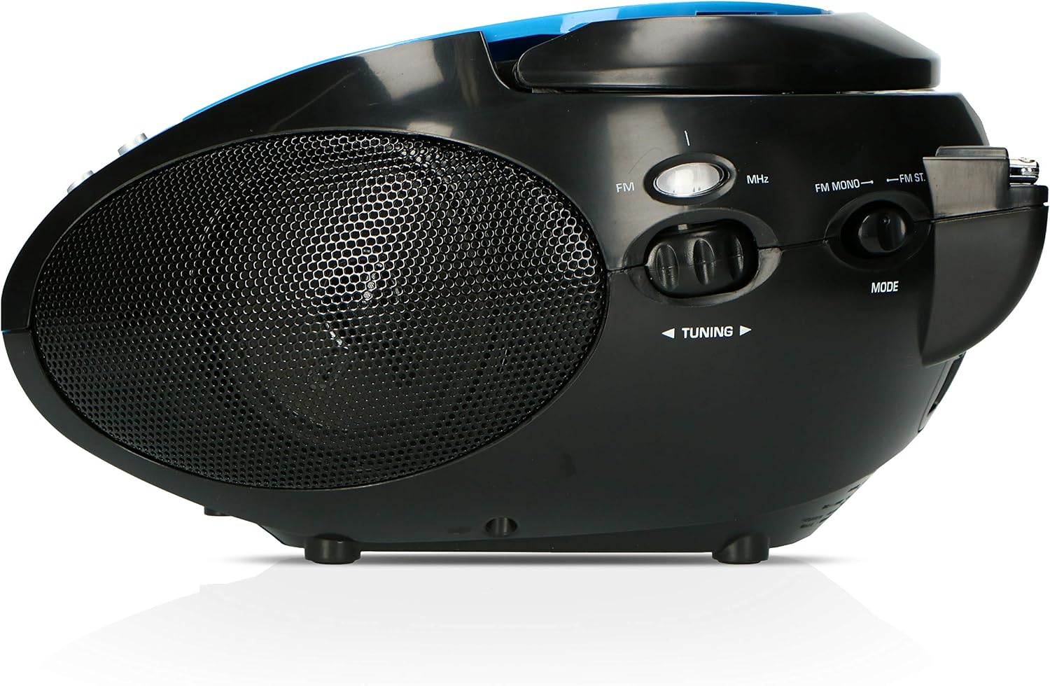 Lenco SCD-24 Portable Stereo Boombox with CD Player & FM Radio - Blue/Black - Image 3